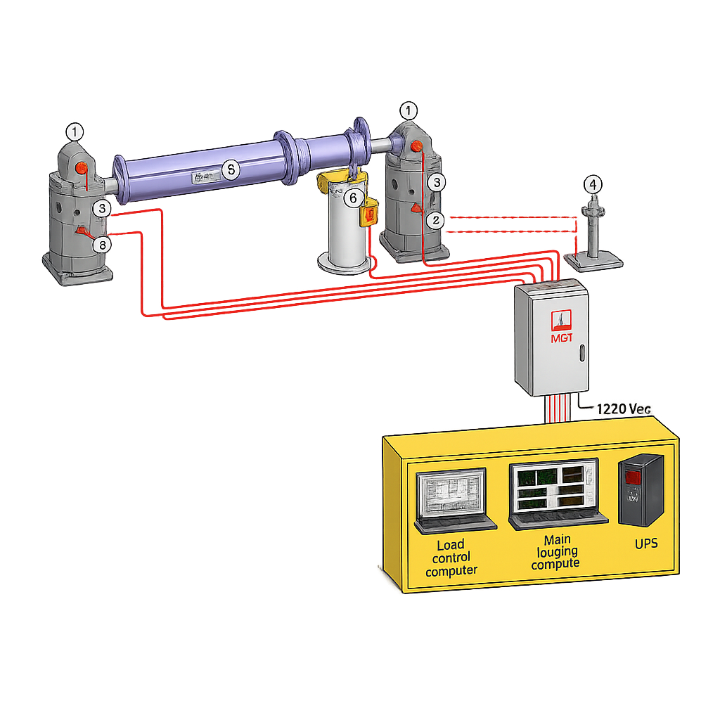 1 DOF high capacity actuator with ancillaries equipment